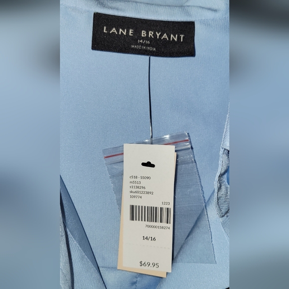 Lane Bryant Blue Dress Shirt Classic Design, NWT - Picture 2 of 5